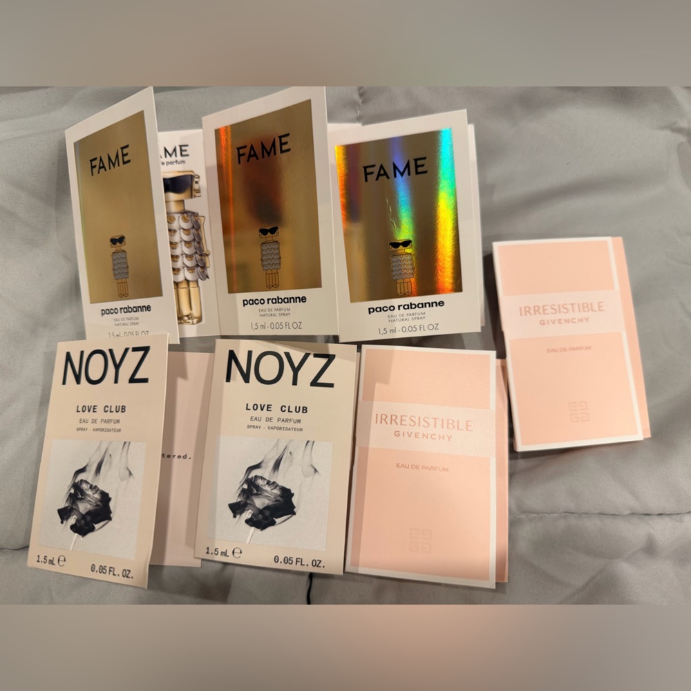 7 Packs Of Sample Perfume Givenchy , NOYZ, Fame